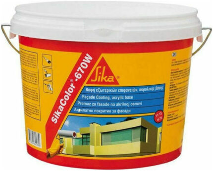 Sikacolor 670W 10LT Χρώμα Ακρυλικό Λευκό