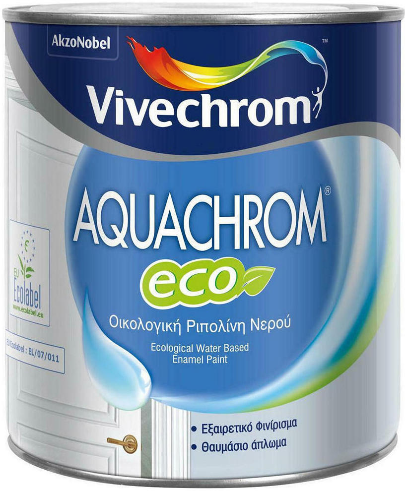 530 Ριπολίνη Νερού Aquachrom Eco 0.75lt Λευκό Ματ